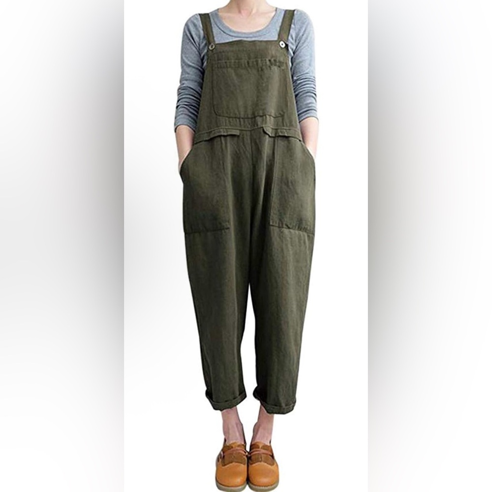 Amazon - Olive Green Women's Plus Size Jumpsuit - Size: 4X